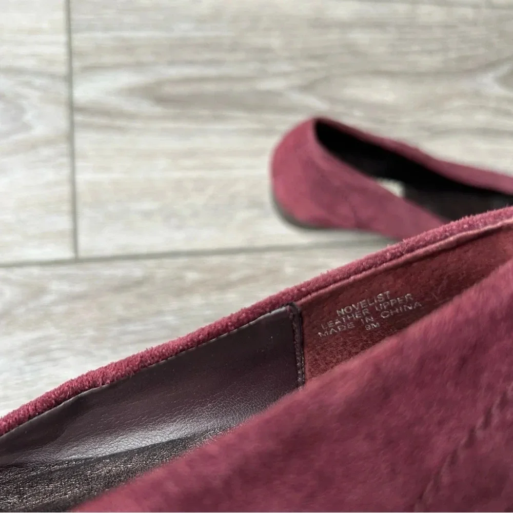 Studio Hype  Red Suede Leather Calf Hair Square Toe Flats - Picture 10 of 12